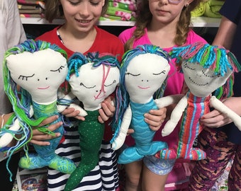 Mermaid Plushie Kit: Fabric, PDF Pattern & Tutorial