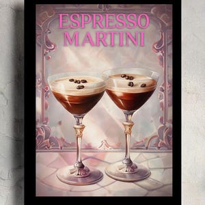 Espresso Martini Printable Art, Coquette Style Decor, Kitchen Wall Art, Instant Download, Bar Decor, Coffee Art