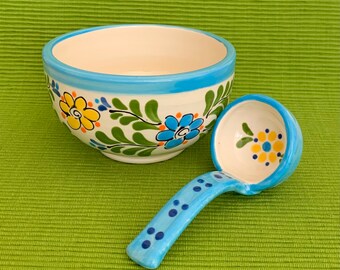 Ceramic Small  Bowl with Small Ceramic Spoon