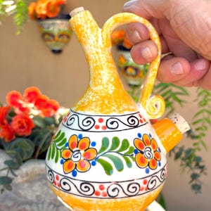 Olive Oil Cruet Ceramic Handmade and Hand Painted