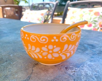 Ceramic Small  Bowl with Small Ceramic Spoon