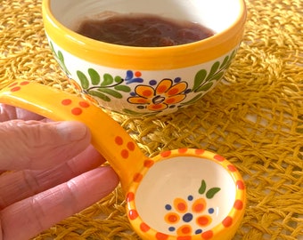 Ceramic Small  Bowl with Small Ceramic Spoon