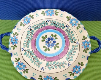 Ceramic Plate with Twisted Handles