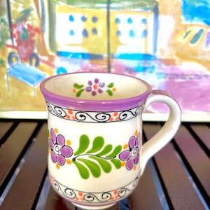 Ceramic Mug Handmade and Hand Painted, Bright and Colorful