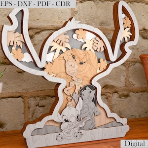 Alien Laser cut files - 7 Layer Art Piece for Glowforge Svg