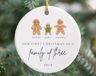 Family of Three Christmas Ornament Baby First Christmas Family Ornament New Baby Ornament New Parents Gift Baby Christmas Family Keepsake