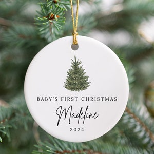 Baby Ornament First Christmas Personalized Baby Christmas Ceramic Ornament New Baby Gift Birth Announcement Pregnancy Reveal Baby Keepsake