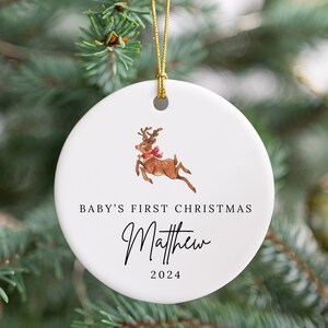 Baby Ornament First Christmas Personalized Baby Christmas Ceramic Ornament New Baby Gift Birth Announcement Pregnancy Reveal Baby Keepsake