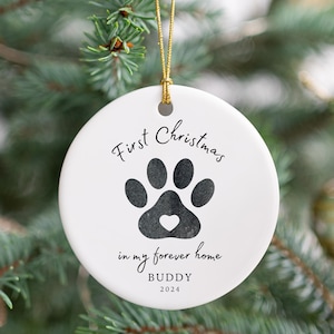 Custom Pet Ornament Dogs First Christmas Gift for New Pet Owner Gift Personalized Dog Ornament New Dog Gift Dog Keepsake Puppy Ornament