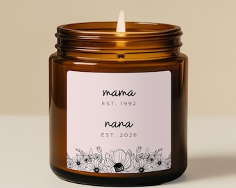 Personalized Mothers Day Candle Grandmother Gift From Family Group Gift From Grandkids New Mom Baby Shower Gift For Wife From Husband