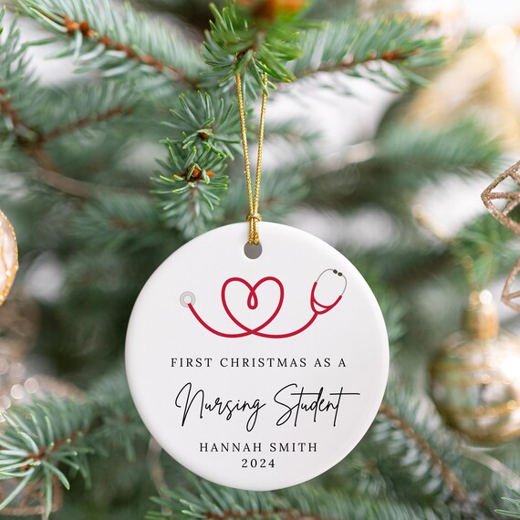 Personalized Nurse Ornament Custom Nurse Gift for RN Gift Nursing School Ceramic Ornament Nursing Student New Nurse Gift Nurse Life Ornament