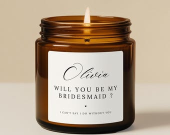 Bridesmaid Candle Personalized Gift for Maid of Honor Custom Bridal Party Candle Gift for Best Friend Bridal Shower Gift Bridesmaid Proposal