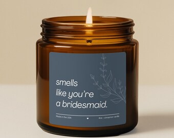Bridesmaid Candle Personalized Gift for Maid of Honor Custom Bridal Party Candle Gift for Best Friend Bridal Shower Gift Bridesmaid Proposal