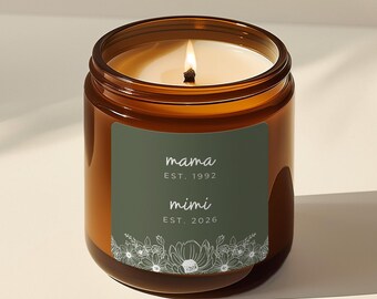 Personalized Mothers Day Candle Grandmother Gift From Family Group Gift From Grandkids New Mom Baby Shower Gift For Wife From Husband