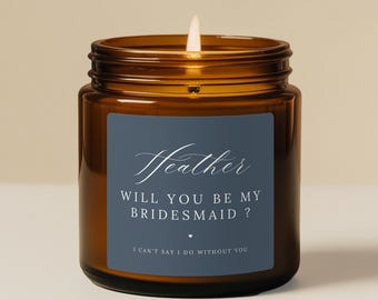 Bridesmaid Candle Personalized Gift for Maid of Honor Custom Bridal Party Candle Gift for Best Friend Bridal Shower Gift Bridesmaid Proposal