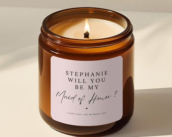 Bridesmaid Candle Personalized Gift for Maid of Honor Custom Bridal Party Candle Gift for Best Friend Bridal Shower Gift Bridesmaid Proposal