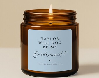 Bridesmaid Candle Personalized Gift for Maid of Honor Custom Bridal Party Candle Gift for Best Friend Bridal Shower Gift Bridesmaid Proposal