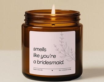 Bridesmaid Candle Personalized Gift for Maid of Honor Custom Bridal Party Candle Gift for Best Friend Bridal Shower Gift Bridesmaid Proposal