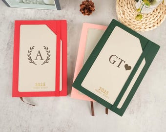 Personalised A5 2025 Diary Gift, 2025 Day a Page Diary 2025 Organiser, Gift for Her, Weekly Planner, Organiser, Monthly, Weekly Planner Book