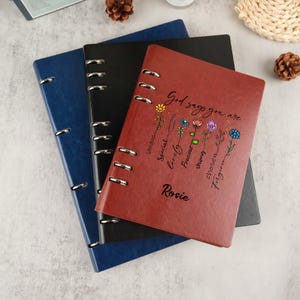 God Says You Are Bible Verse Journal,Personalized Inspiration Bible Notebook,Flower Christian Gift,Religious Gift for Girl,Affirmations Gift