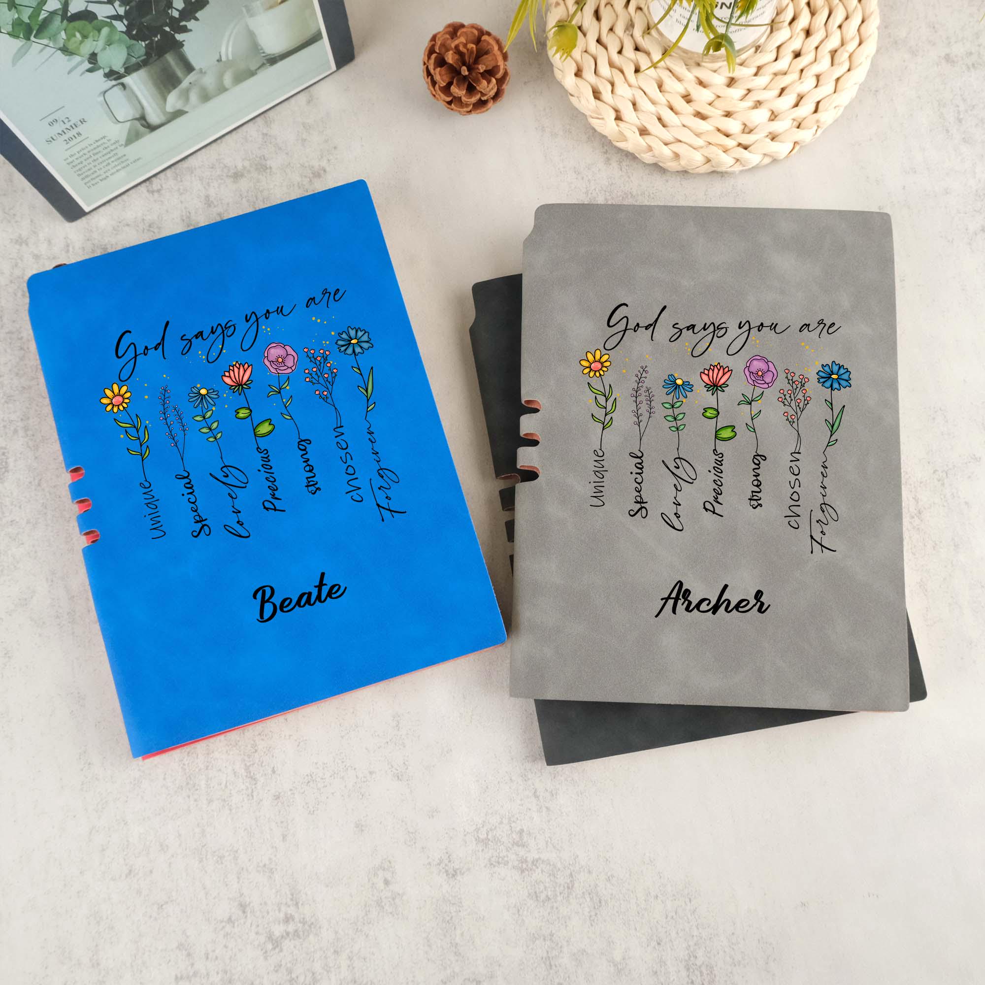 Personalized Prayer Journal For Women, Positive Affirmations Notebook,Christian Gift Journal,God Says You Are,Religious Gift,Christmas Gifts