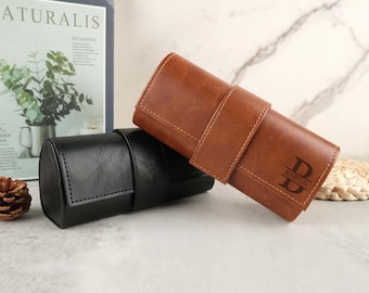 Personalized Sunglasses Leather Box, Engraved Unisex Sunglasses Box, Mens Gift, Groomsmen Gift, Groomsmen Sunglasses Box, Groom Gift