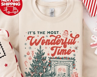 It's the Most Wonderful Time of The Year Sweatshirt, Vintage Christmas Sweatshirt, Retro Christmas Aesthetic, Christmas Sweatshirt