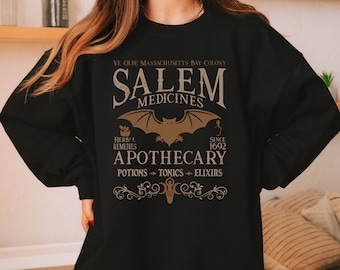 Salem Apothecary Halloween Sweatshirt, Retro Style Halloween Tee, Salem Witches Shirt, Salem Sweatshirt, Salem 1692 Hoodie