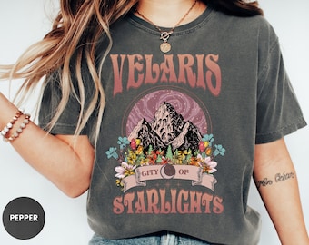 Velaris City of Starlight ACOTAR Shirt Comfort Colors, The Night Court Shirt, Bookish Gift, Court of Thorns and Roses Shirt | SJM Merch