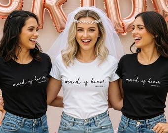 Comfort Colors® Maid Of Honor Shirt, Maid of Honor Gift, MOH Proposal Tshirt Maid of honor gift from bride, Bridesmaid gift Bow Bridal Party