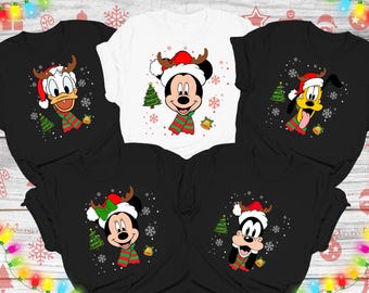 Disney Mickey and Friends Christmas Family Matching Shirt, All Characters Disneyland Xmas Tee, Family Christmas Matching Shirt, Disney Trip