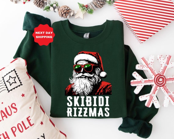 Skibidi Rizzmas Christmas Hoodie, Merry Rizzmas Hoodie, Funny Xmas Hoodie,Rizz Santa Claus Hoodie,W Rizz Christmas Hoodie,Festive Gift Top
