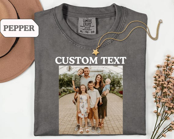 Comfort Colors®Custom Photo Shirt, Personalized T-Shirt, Custom Picture Tshirt, Your Photo Shirt, Family Picture Tee, Logo Image Shirts Gift