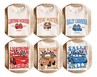 Disney Cars Shirt, Pixar Lightening McQueen Tee, Tow Mater T-Shirt, Sally Carrera Doc Hudson Shirt, Disneyland Family Trip Tee, WDW Gift Tee
