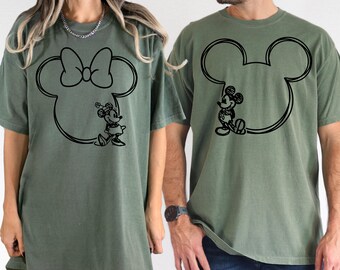Disney Family Shirt, Family Disneyworld Shirt, Mickey Sketch Shirt, Minnie Women Shirt, Disneyworld Trip Shirt, Mickey Couple Shirt