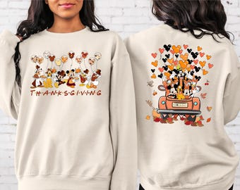 Disneyland Thanksgiving Balloon Sweatshirt, Mickey And Friends Thanksgiving Sweatshirt, Disney Fall Vibes Family Matching, Thanksgiving Gift