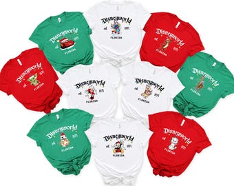 Custom Disneyworld Christmas Trip Family Shirts, Matching Mickey and Friends Xmas Group Tees, Christmas Party, Personalized Holiday Gifts