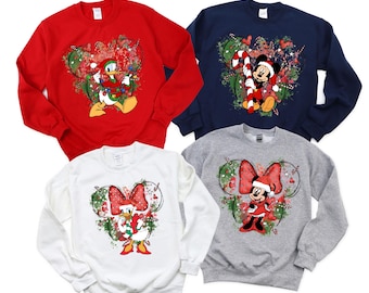 Mickey and Friends Christmas Sweatshirt, Disney Family Xmas Shirt, Disneyland Christmas Trip Shirt, Very Merry Xmas Holiday Sweatshirt