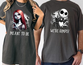 Comfort Colors Jack And Sally Halloween Couple Shirt, Nightmare Before Halloween, Jack Skellington The Pumpkin King Shirt , Halloween Shirt