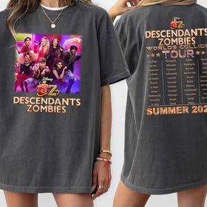 Descendants zombies world tour 2025 shirt Disney the rise of red concert tee summer music festival Epcot comfort colors matching trip
