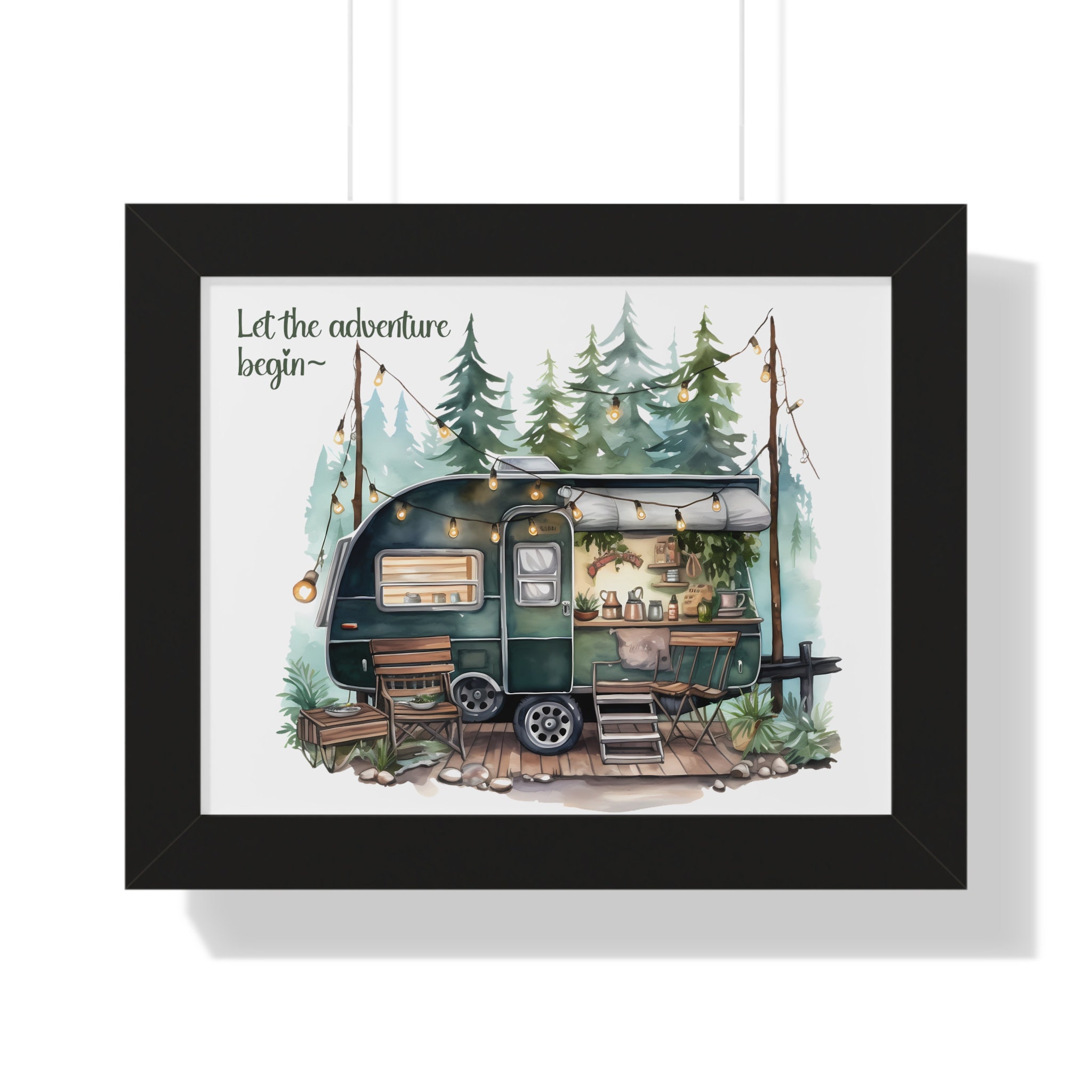 Camp Life, Wall Art, Painting, Home decor, House Warming Gift,  Adventure Life 14"x11"