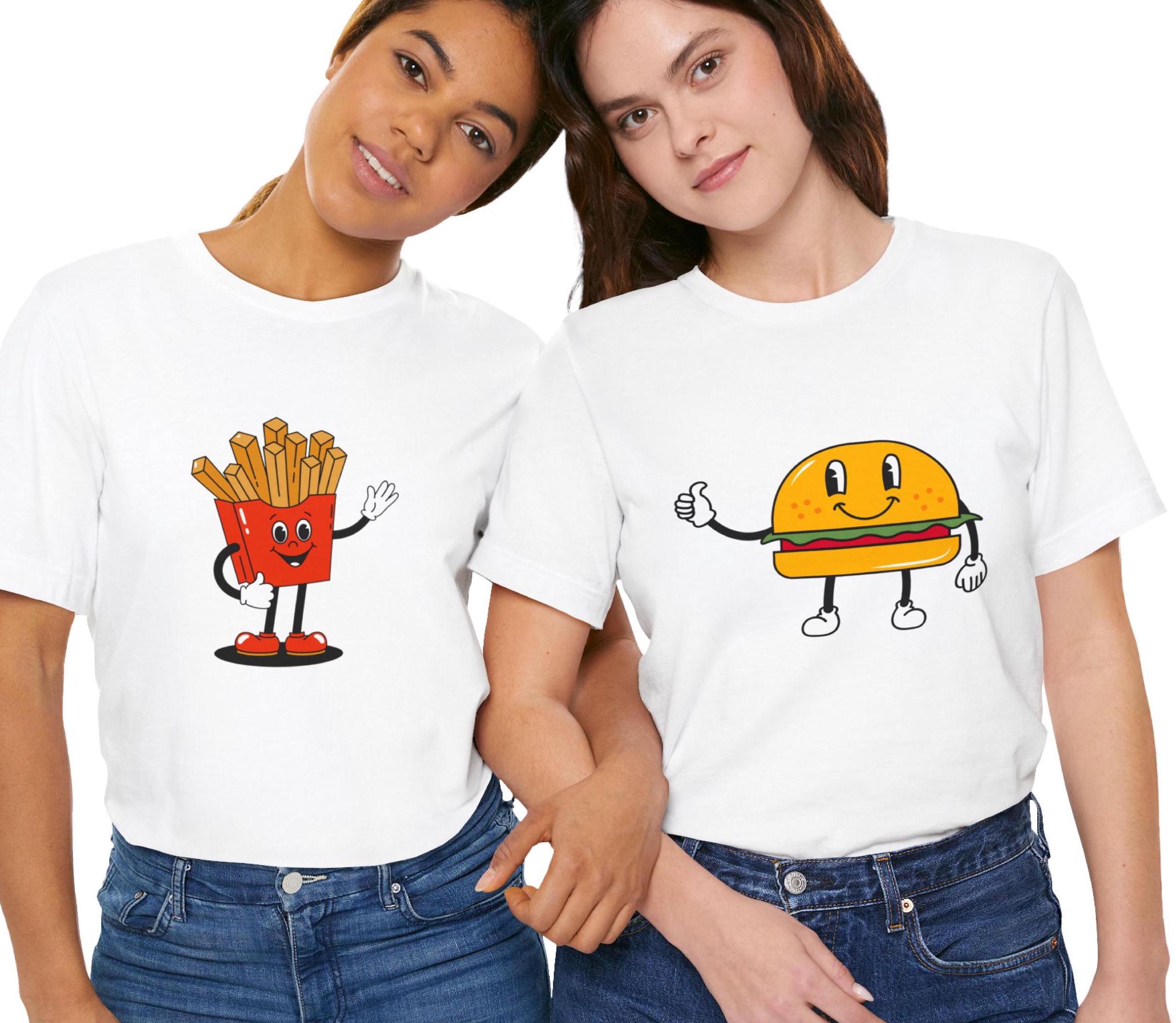 thumbnail image 2 of Justice Girls Sz 12 Besties Forever Shirt Hamburger Fries Twins 2 Guc 2 of 11