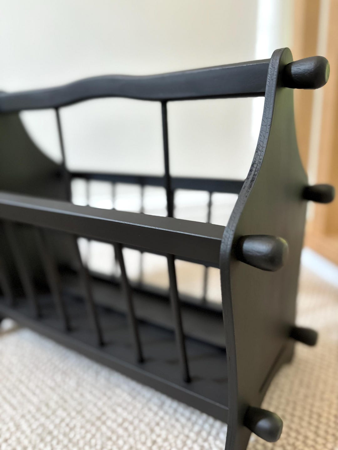Black Spindled Upcycled Vintage Magazine Rack - Etsy