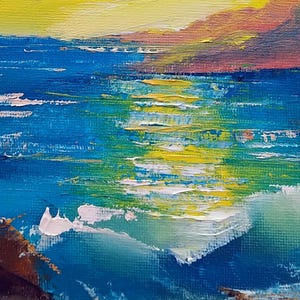 Fantastic Seascape Sunset Vivid Colors, Coastal Landscape, Waves 6x8 ...