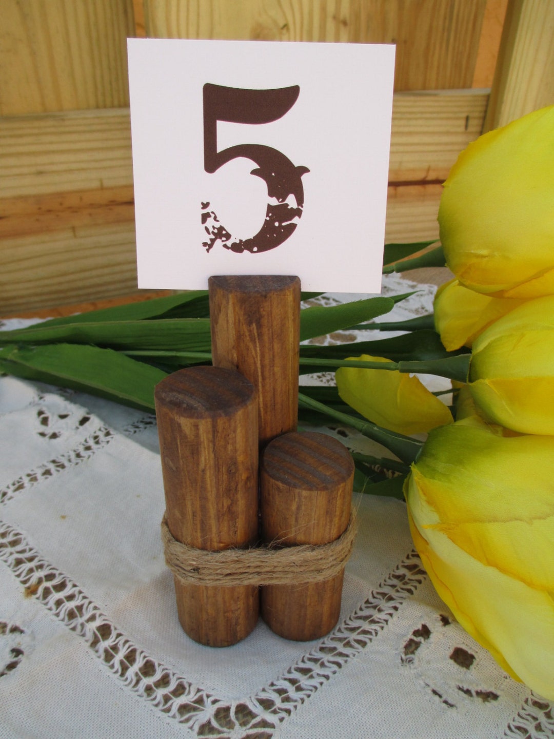 Rustic Wood Table Number Holder Table Card Holder Item - Etsy