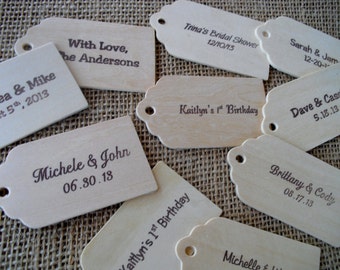 Personalisierte Holz Favor Tags - SET von 10 - Artikel 1531