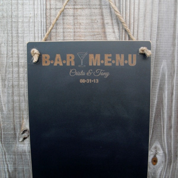 Chalkboard  - Hanging Personalized Bar Menu Blackboard -  Item H1501