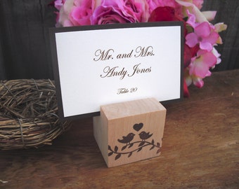 Escort Card titulaires - SET de 10 bois Love Bird Place porte-cartes - article 1044