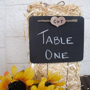 Hanging Chalkboard Hanging Rectangle Chalkboard Sign with Personalized Wood Heart Item 1047 image 2