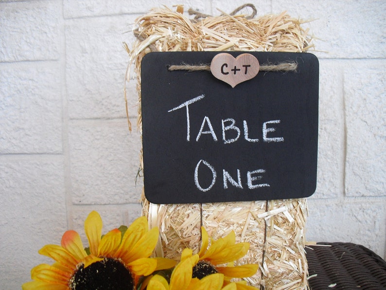 Hanging Chalkboard Hanging Rectangle Chalkboard Sign with Personalized Wood Heart Item 1047 image 2